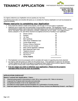 Queensland Tenancy Application Form