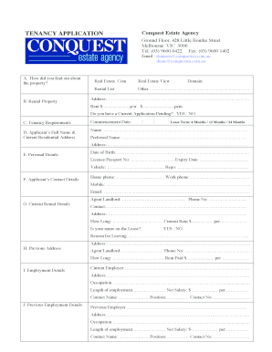 Tenancy Application Form