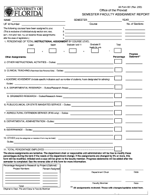 Semester Faculty Assignment Report
