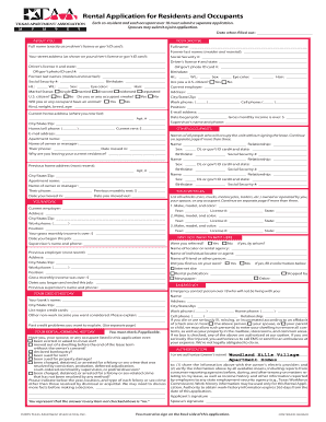 Rental Application for Residents and Occupants