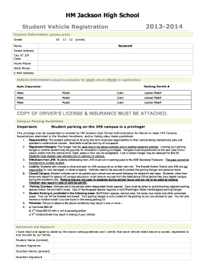 HM Jackson High School Student Vehicle Registration 2013-b2014b - everettsd