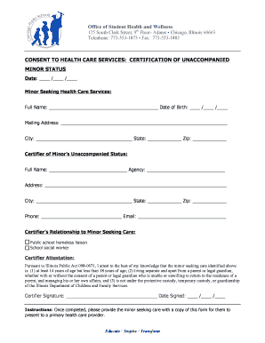 Consent to Health Care Services for Unaccompanied Minors