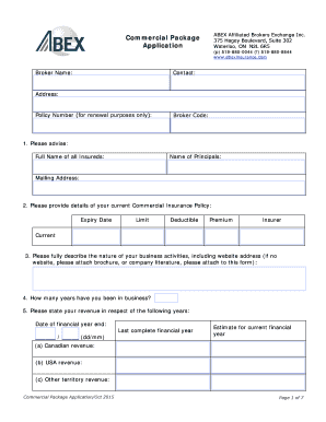 Commercial Package Application