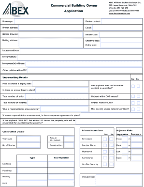 Commercial Building Insurance Application