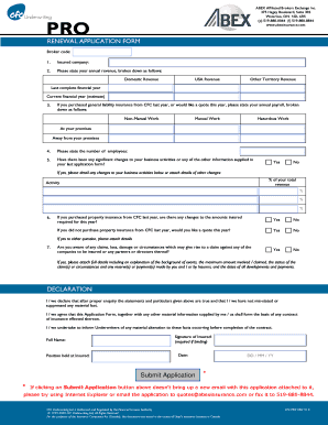 CFC PRO Renewal Application Form