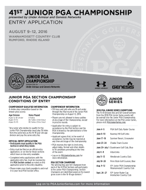Junior PGA Championship Entry Application