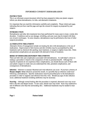 Informed Consent for Dermabrasion