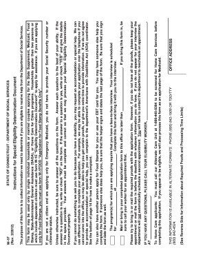 Connecticut Special Eligibility Determination Document