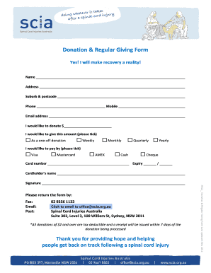 Donation and Regular Giving Form