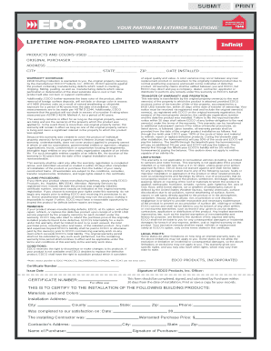 Infiniti Roofing Lifetime Non-Prorated Limited Warranty