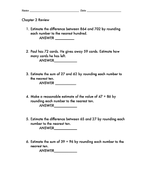 Chapter 2 Math Review Worksheet