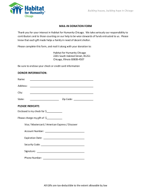 Habitat for Humanity Chicago Donation Form