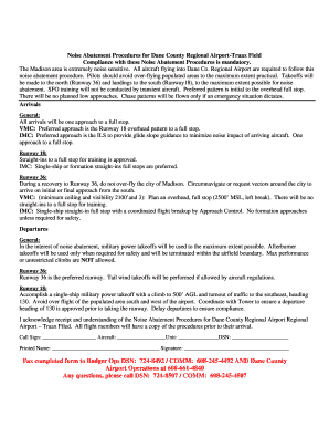 Dane County Regional Airport Noise Abatement Procedures