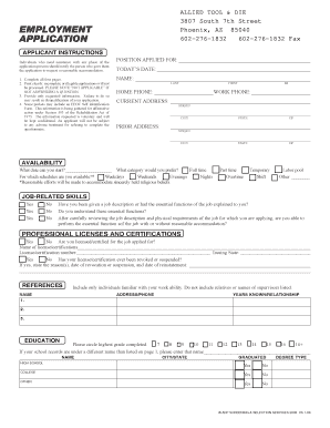 Employment Application Form