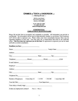 Employment Questionnaire