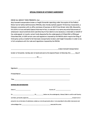 Special Power of Attorney for Transportation Broker