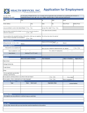 Employment Application Form