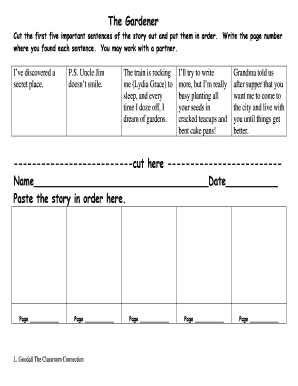 The Gardener Story Ordering Activity