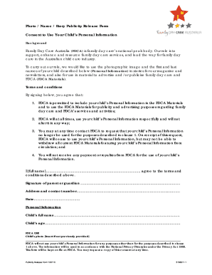 Photo and Name Publicity Release Form