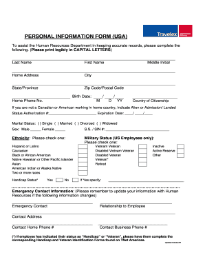 Personal Information Form