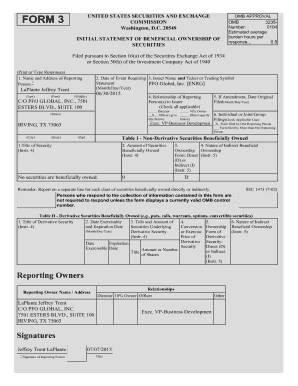 SEC Form 3 Beneficial Ownership