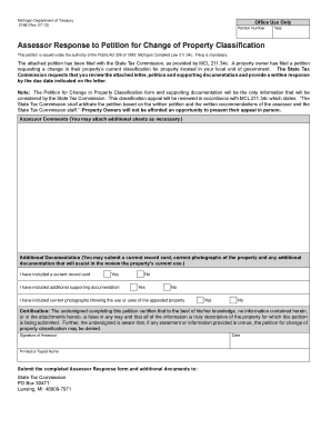 Assessor Response to Petition for Change of Property Classification
