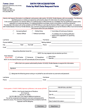 Vote by Mail Data Request Form