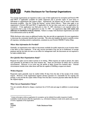 IRS Form 990 Public Disclosure Rules