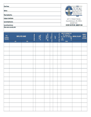 Employee Health Coverage Form