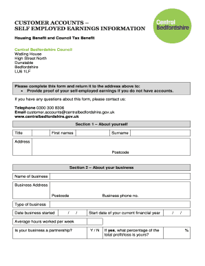 Self-Employed Earnings Information Form