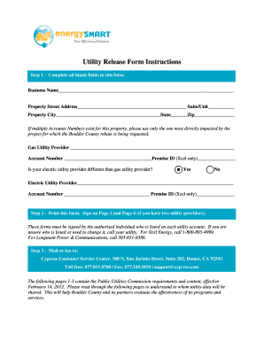 Utility Release Form