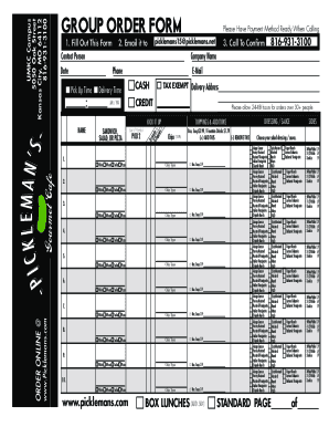Group Order Form