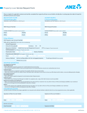 ANZ Property Loan Service Request Form