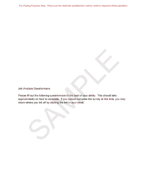 Job Analysis Questionnaire