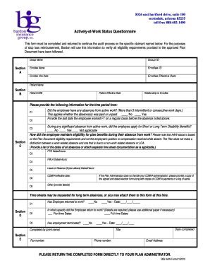 Actively-at-Work Status Questionnaire