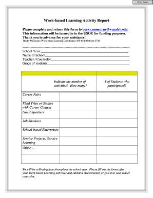 Work-based Learning Activity Report