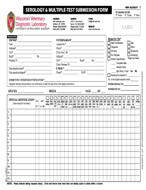 Serology and Multiple-Test Submission Form