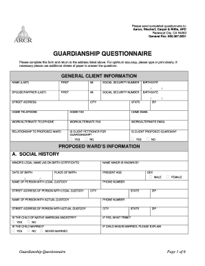Guardianship Questionnaire