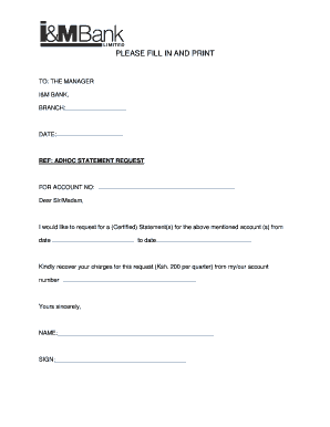 Adhoc Statement Request Form