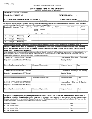 NYS Employee Direct Deposit Form