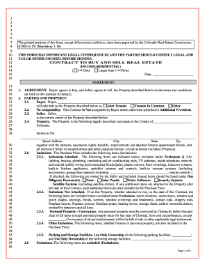Colorado Residential Real Estate Purchase Agreement