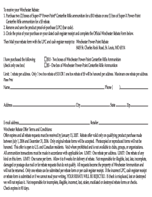 Winchester Power-Point Rifle Ammunition Rebate Form
