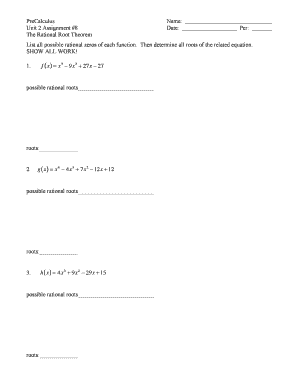 PreCalculus Unit 2 Assignment 8
