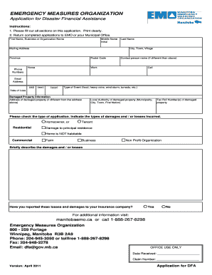 Application for Disaster Financial Assistance