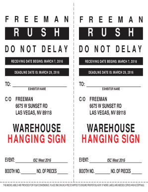 Exhibitor Shipping Label