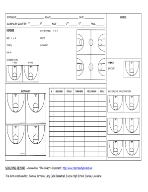Basketball Scouting Report Form