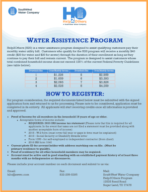 Water Assistance Program Application