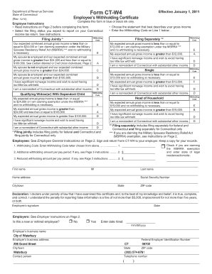 Connecticut Employee Withholding Certificate