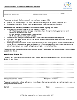 School Trip Consent Form