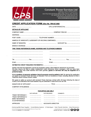Credit Application Form